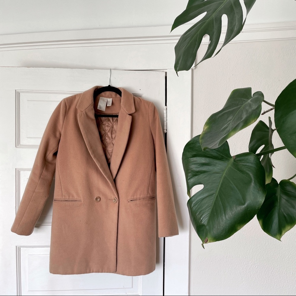 Faux Wool Camel Coat